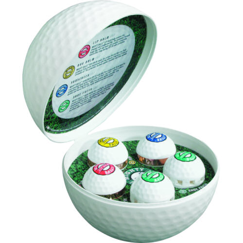 Par5 - fünf Nothelfer im Golf-Balldesign, Sonnenschutz, Lipbalm, Mückenschutz, Schuhdeo