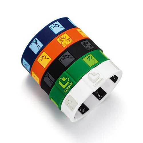 LunaSport Ionen Magnet Retro Armband Minus-Ionen hochwertige magnetische bipolar Neodym Magnete mit kultigen original Piktogrammen Otl Aicher