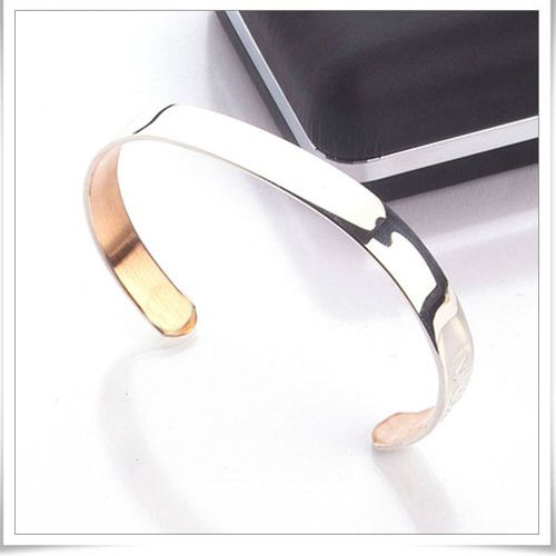 Sabona Bracelet Original en pur cuivre revêtement en argent poli de 5 microns sans aimants