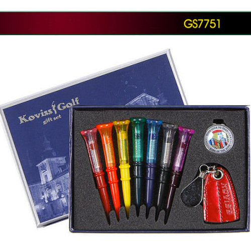 GS7751 golftee geschenkset, golfer giftset, set cadeau golfeur, set cadeau golfisti